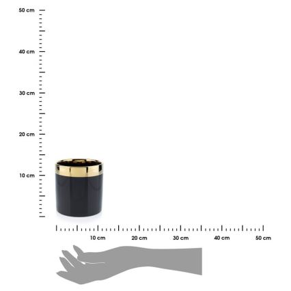 Керамична саксия CINDY 11x11 см черна/златиста