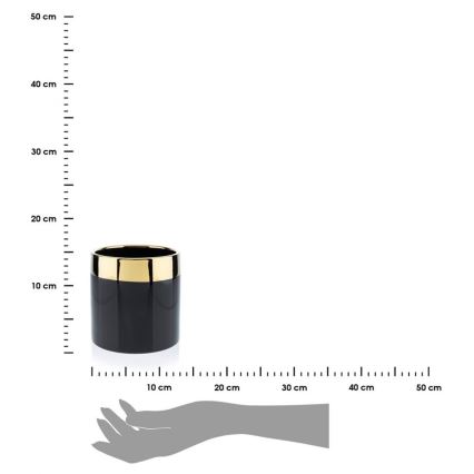 Керамична саксия CINDY 13x13 см черна/златиста