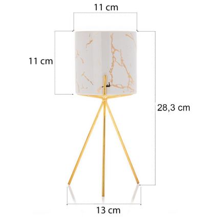 Керамична саксия EMMA 28,3x13 см бяла/златиста