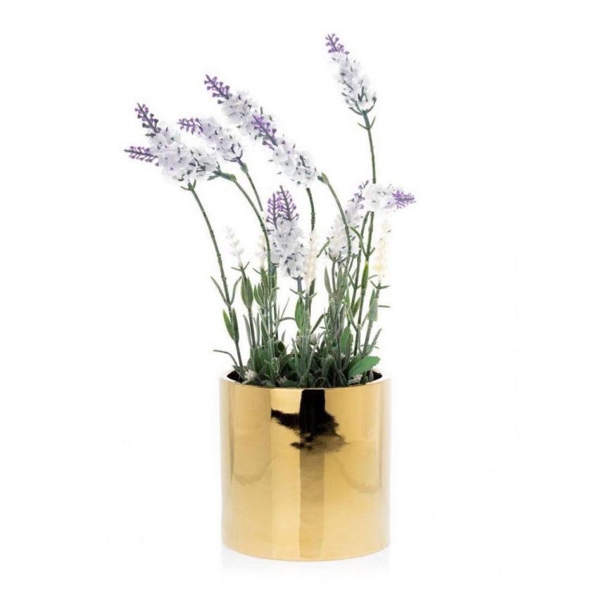 Керамична саксия FLORA 13x13 см златиста