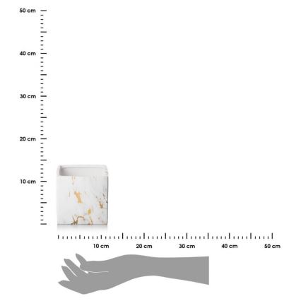 Керамична саксия MARBELA 11x11 см бяла/златиста
