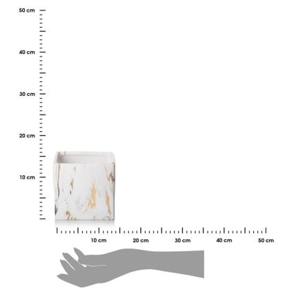 Керамична саксия MARBELA 13x13 см бяла/златиста