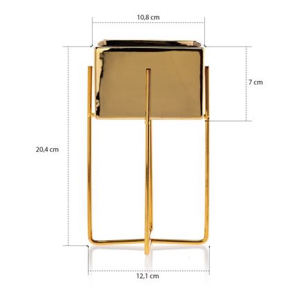 Керамична саксия MIZU 20,4x12,1 см златиста