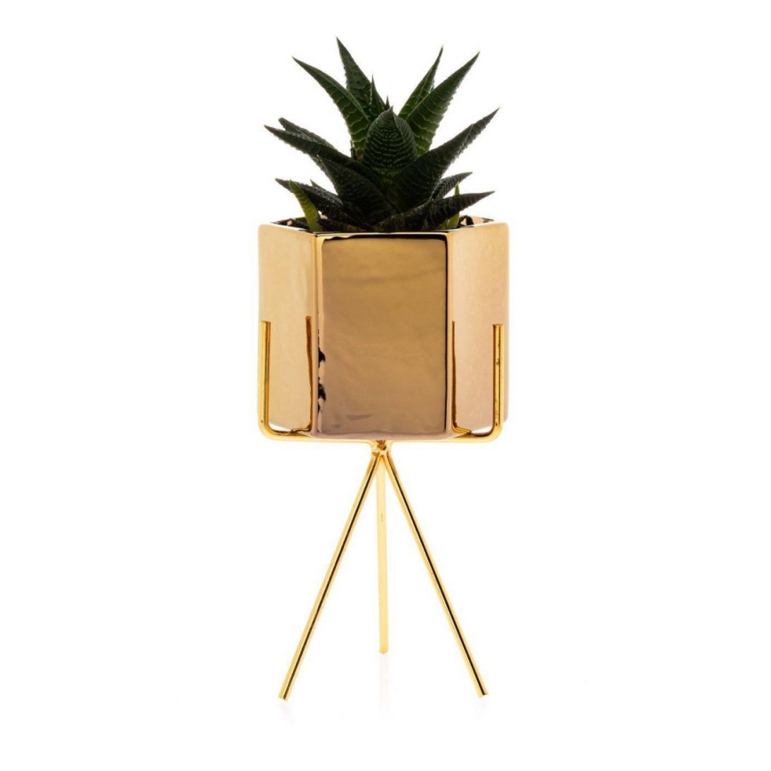 Керамична саксия SASHI 20x11 см златиста