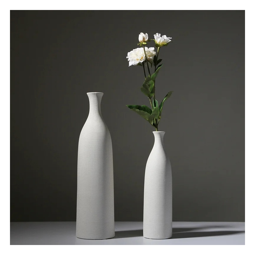 Керамична ваза, 25 см, бяла