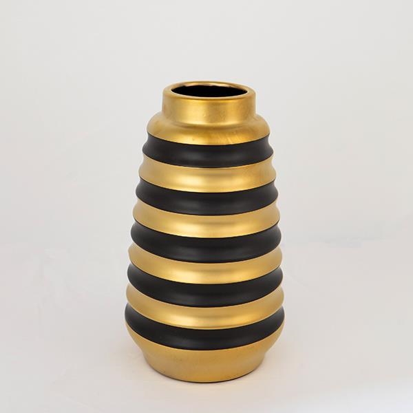 Керамична ваза 25x14 см златист/черен