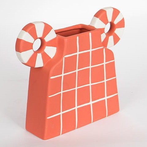 Керамична ваза 30,6x22,5 см оранжев