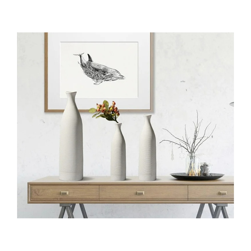 Керамична ваза, 33 см, бяла