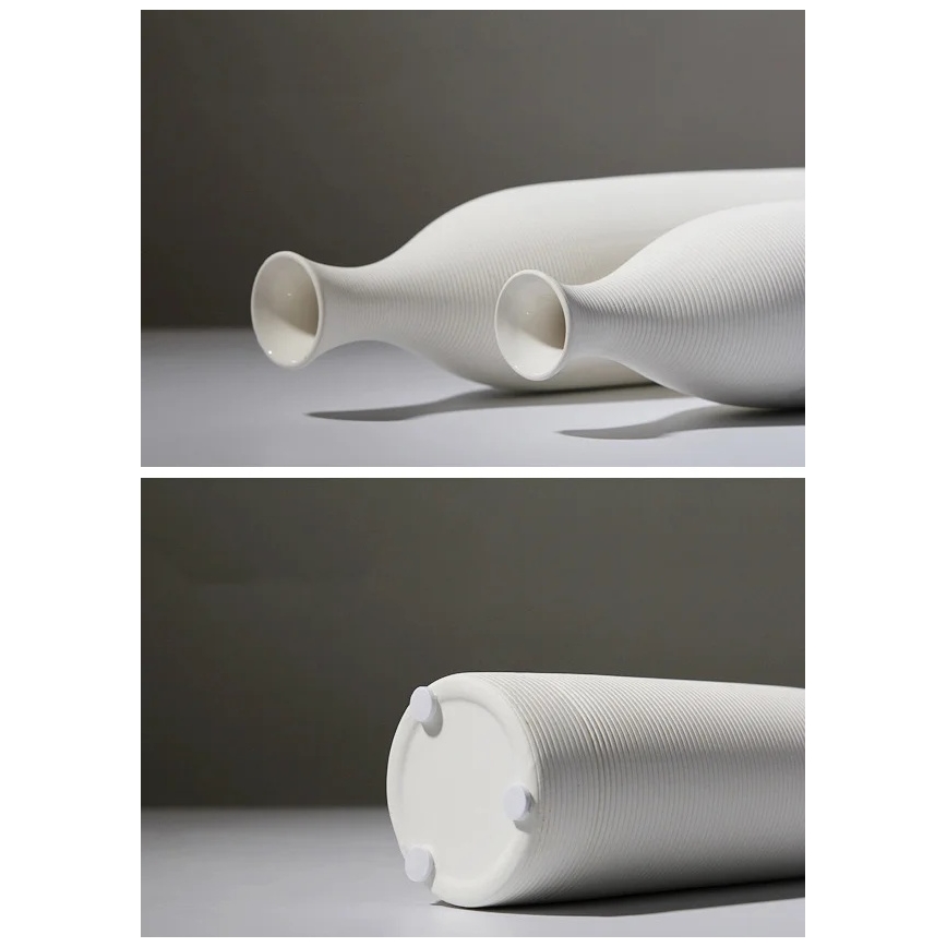 Керамична ваза, 33 см, бяла