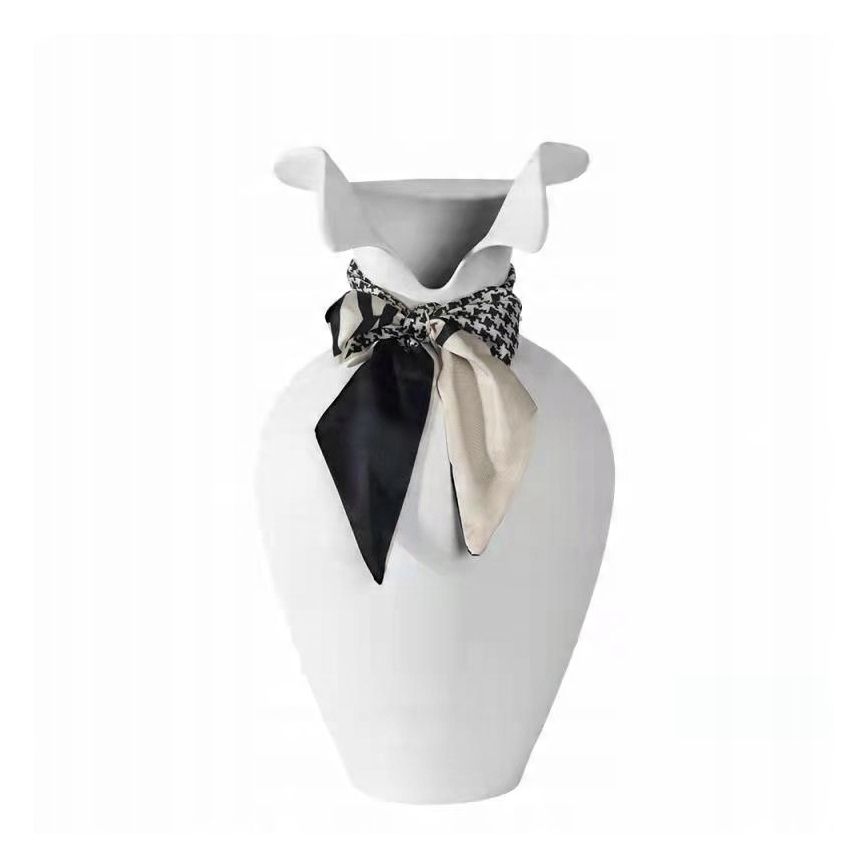 Керамична ваза, бяла, 41,5 x 23 см