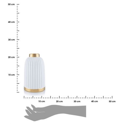 Керамична ваза ROSIE 20,5x12 см бяла/златиста