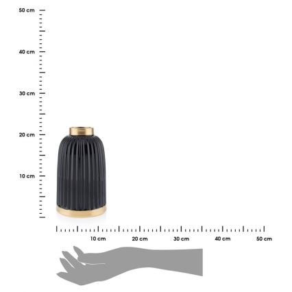 Керамична ваза ROSIE 20,5x12 см черна/златиста