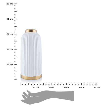 Керамична ваза ROSIE 30,5x14 см бяла/златиста