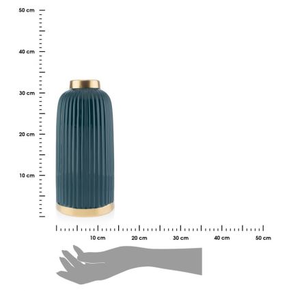 Керамична ваза ROSIE 30,5x14 см зелена/златиста