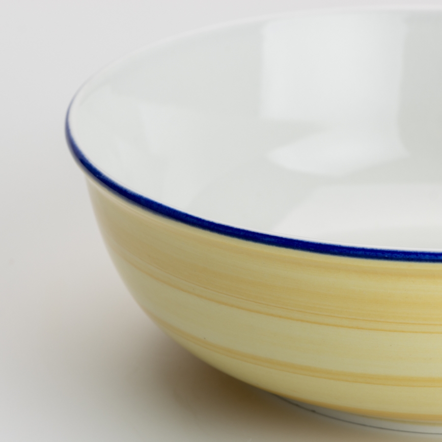 Керамична купа за компот Lada 23 см жълто-бяла