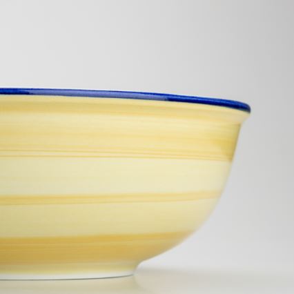 Керамична купа за компот Lada 23 см жълто-бяла