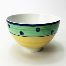 Керамична купа за компот Tereza жълт и зелен