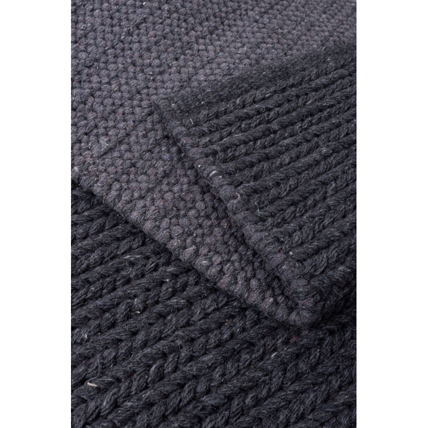 Килим FIR WOOL 160x230 см 2600 г/м2 антрацит/натурален