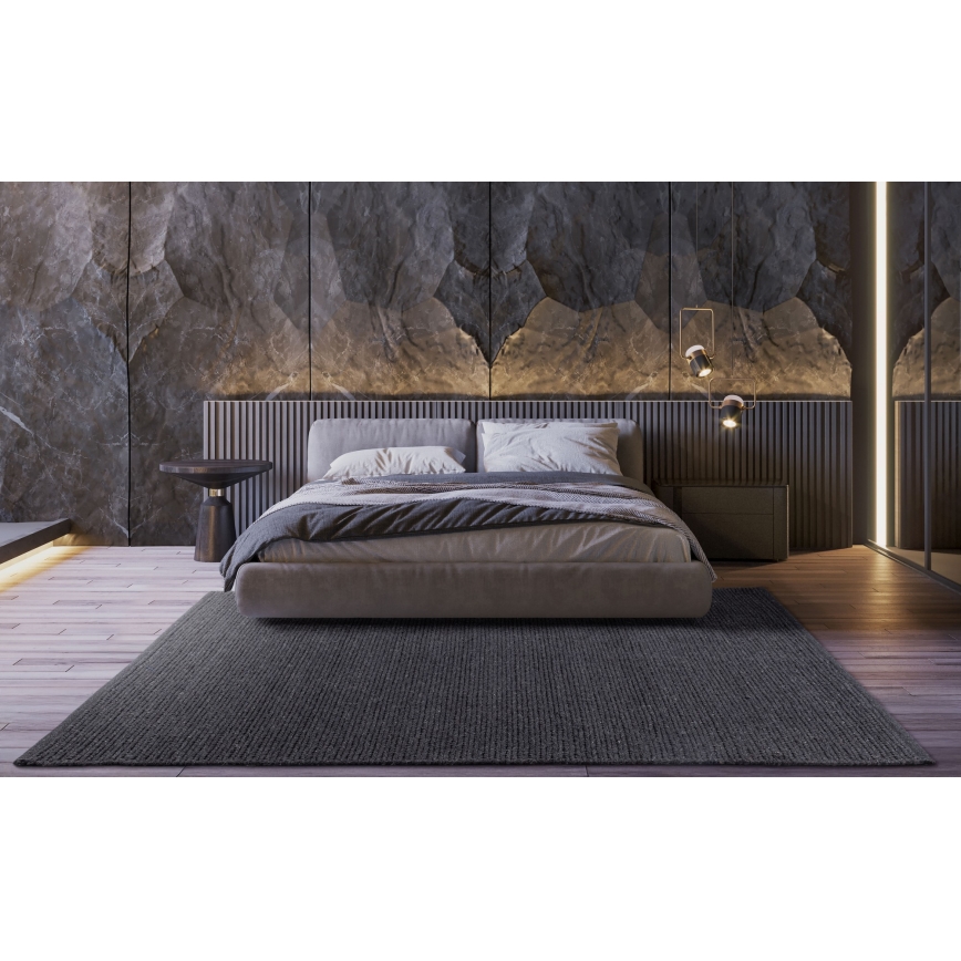 Килим FIR WOOL 70x140 cm 2600 g/m2 антрацит/натурален