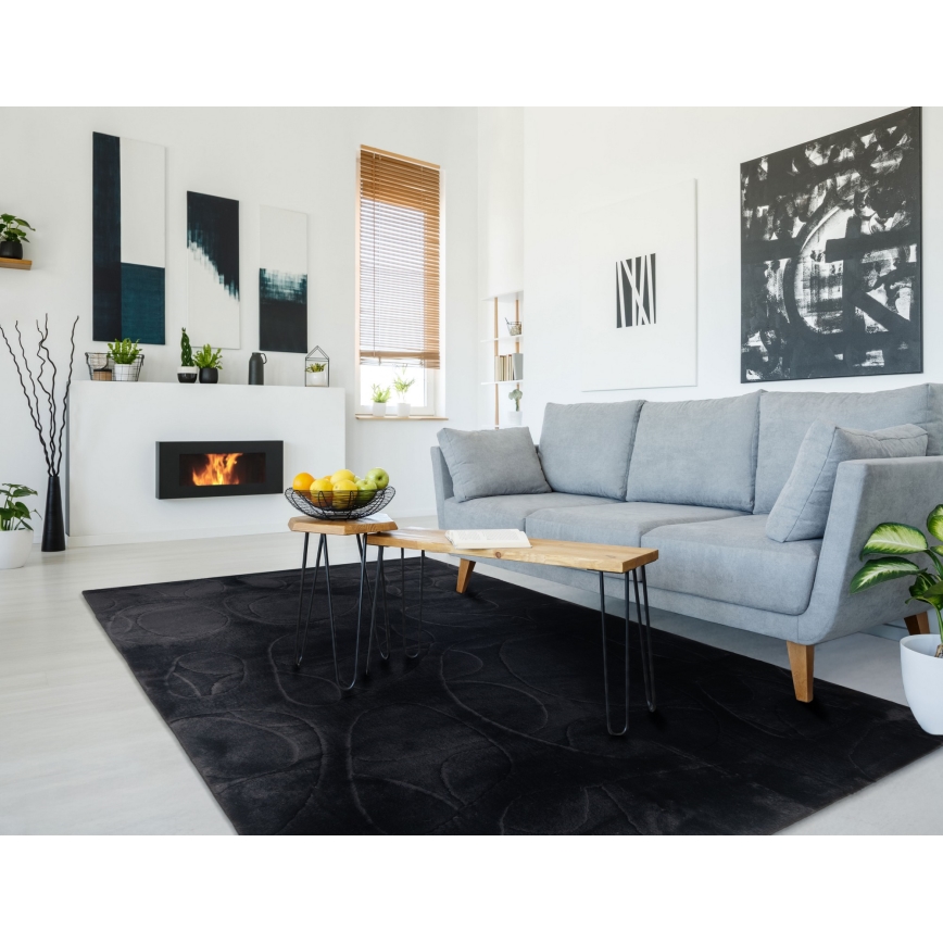 Килим RABBIT 3D 120x170 см черен