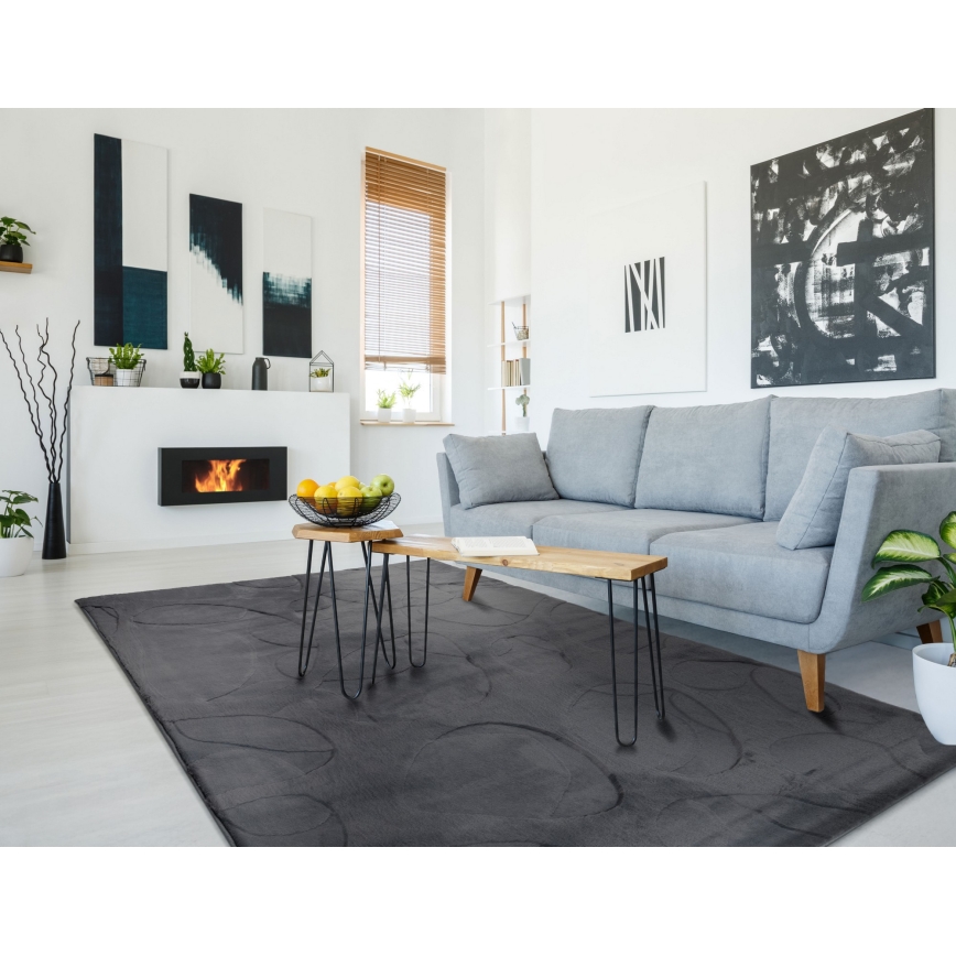 Килим RABBIT 3D 80x150 см антрацит