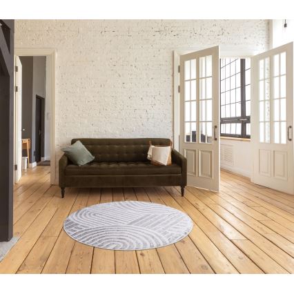 Килим SALAMANCA 100 см сив/бял