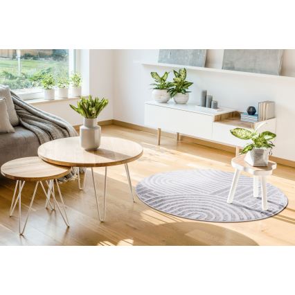 Килим SALAMANCA 100 см сив/бял