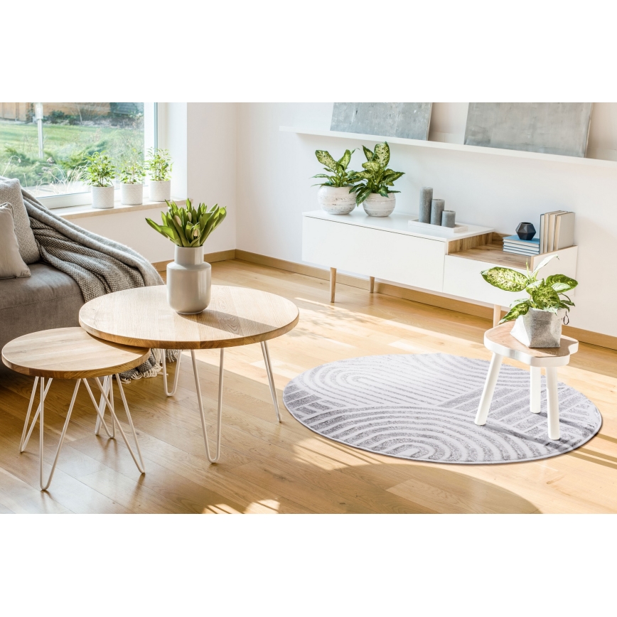 Килим SALAMANCA 100 см сив/бял