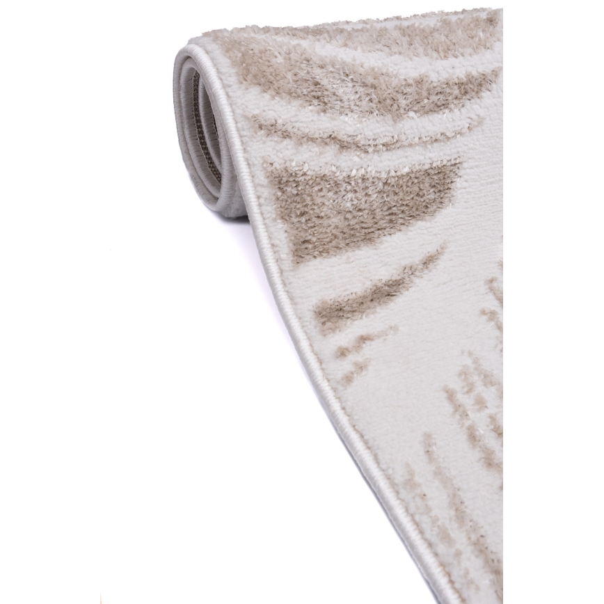 Килим SALAMANCA 120 x 170 см, бежов/бял, с листен десен