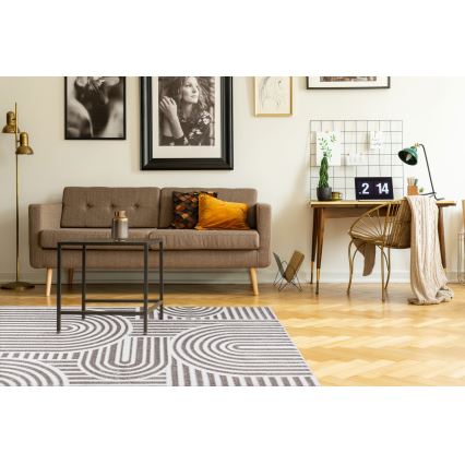 Килим SALAMANCA 120x170 см сив/бял