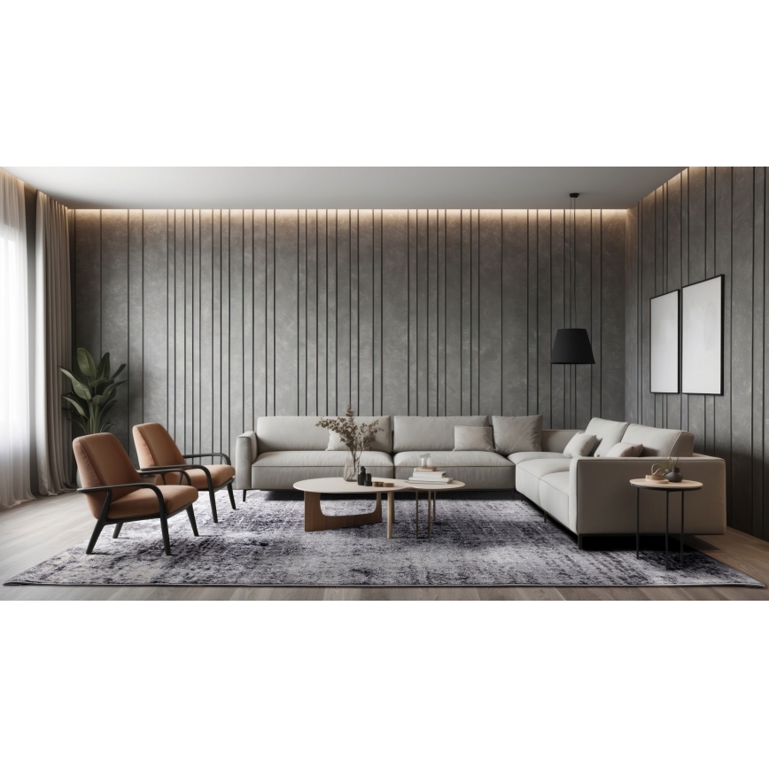 Килим SALAMANCA 120x170 см сив/бял