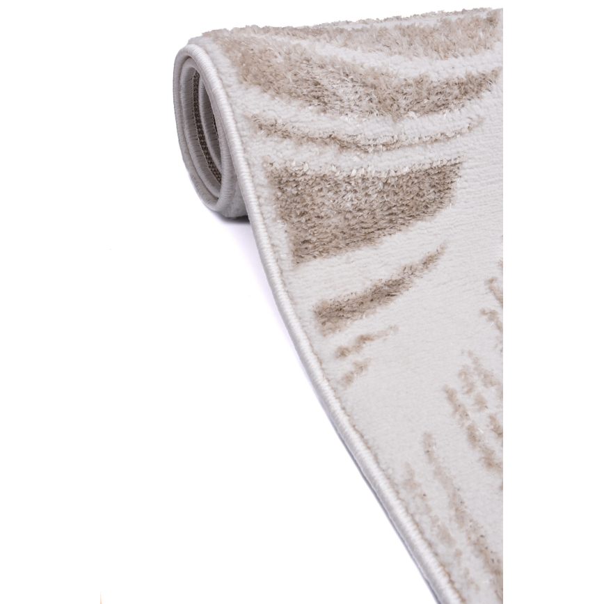 Килим SALAMANCA 67x120 см, бежов/бял, листен мотив