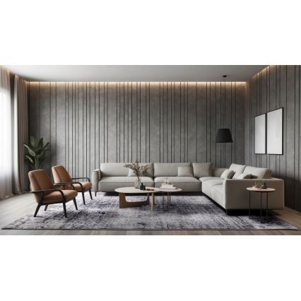 Килим SALAMANCA 67x120 см сив/бял