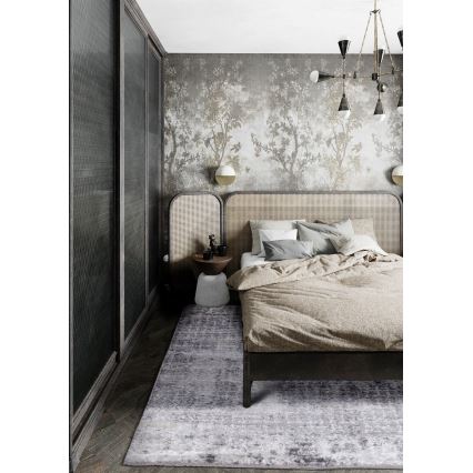 Килим SALAMANCA 67x120 см сив/бял