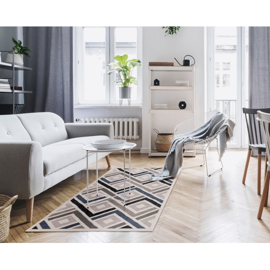 Килим SHIFT 80x150 см сив/син