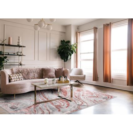 Килим STONE 120x160 см розов/сив