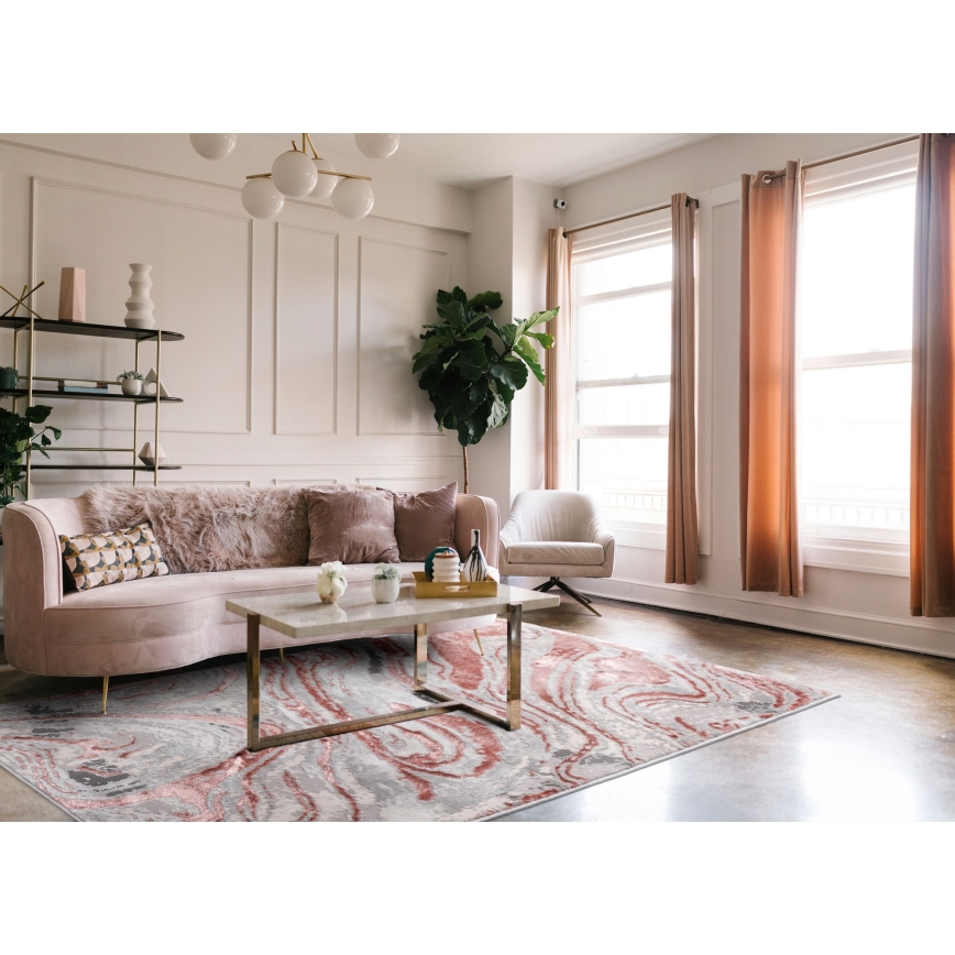 Килим STONE 120x160 см розов/сив