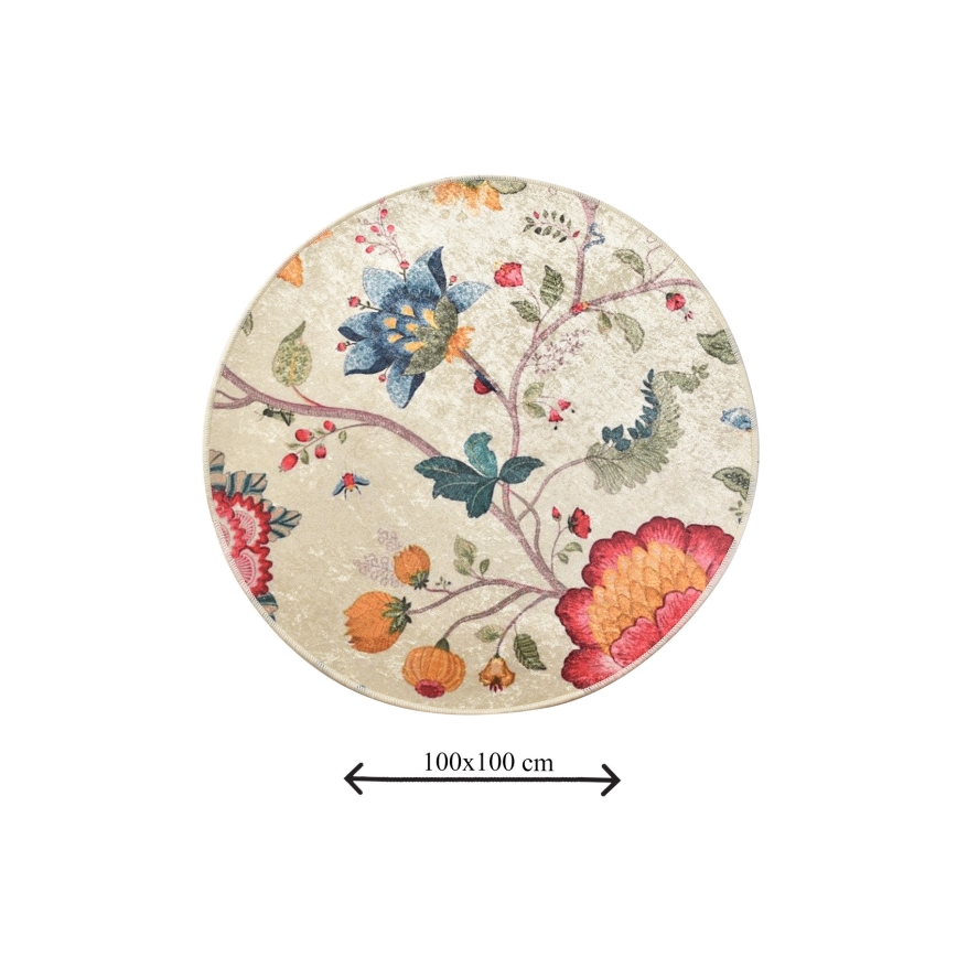 Килимче за баня ARYA, диаметър 100 см, многоцветно