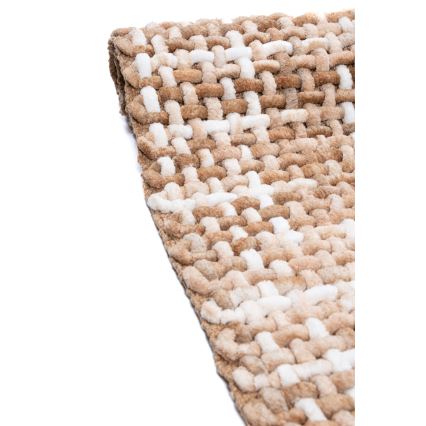 Килимче за баня BELWEDER 60x100 cm бежово/бяло