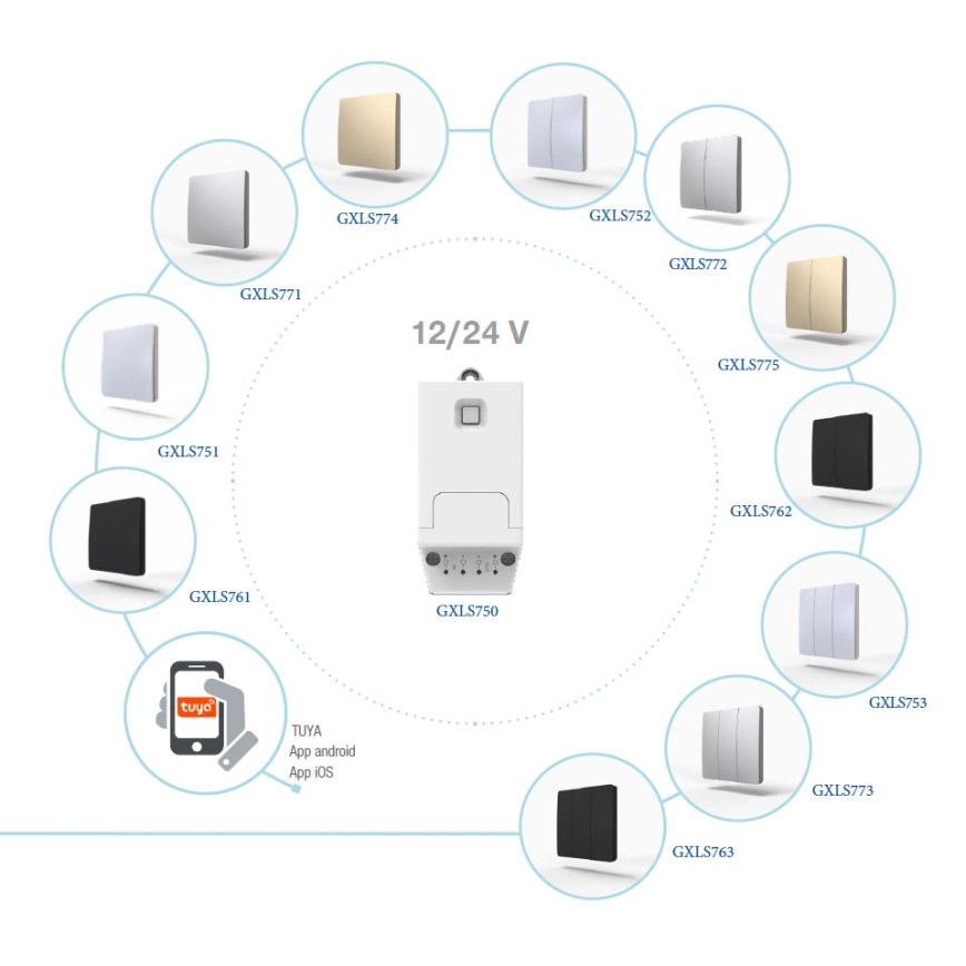 Кинетичен безжичен ключ 2P IP67 златист
