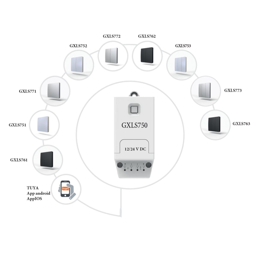 Кинетичен безжичен еднополюсен ключ IP67, бял