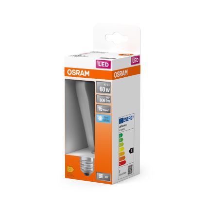 Класическа филаментна LED крушка E27/6,5W/230V 4000K - Osram