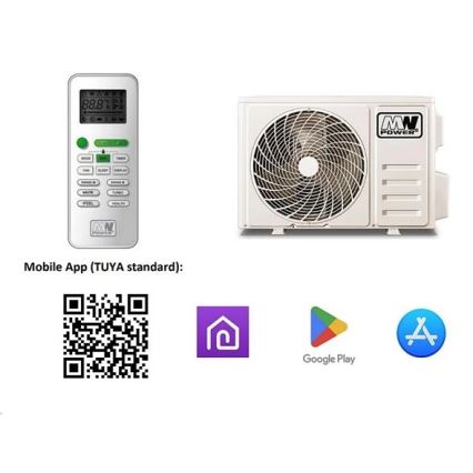 Климатик 09K V1 2,6 kW Wi-Fi Tuya бял + дистанционно управление