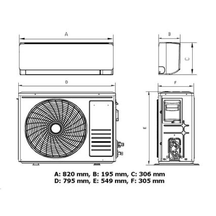 Климатик 12K V1 3,65 kW Wi‑Fi Tuya, бял + дистанционно управление