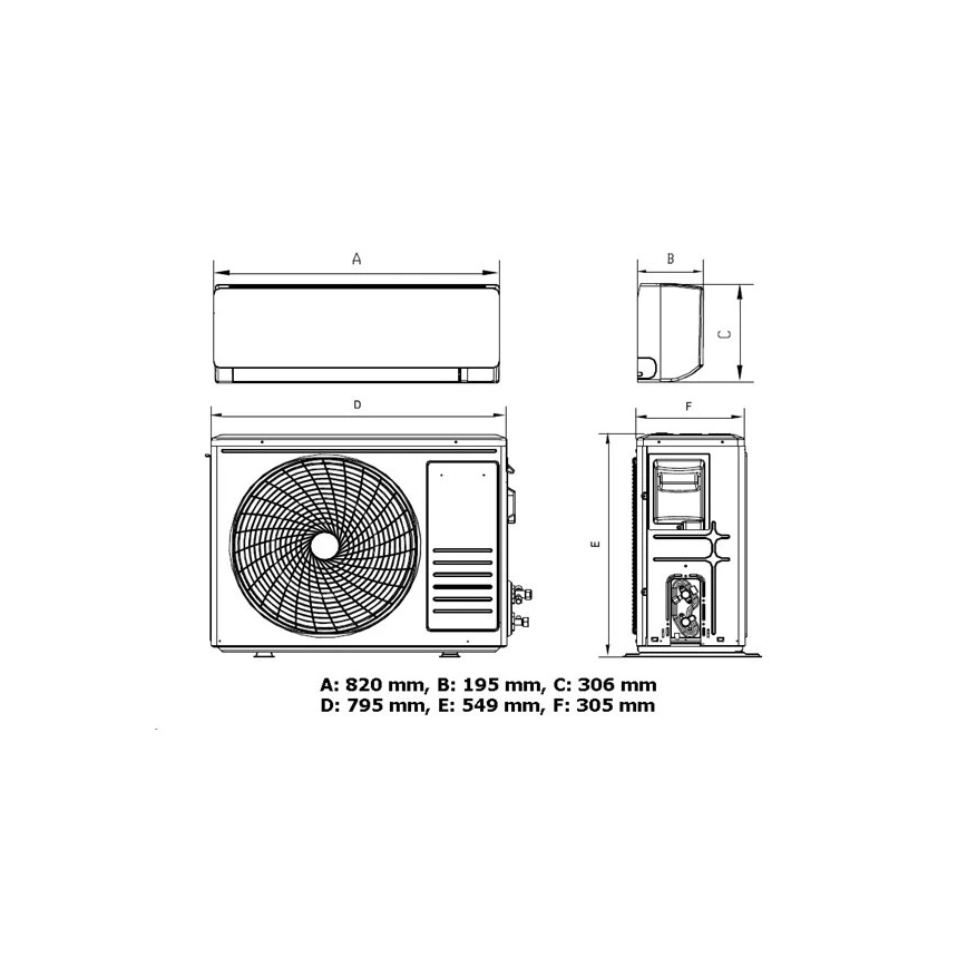 Климатик 12K V1 3,65 kW Wi‑Fi Tuya, бял + дистанционно управление