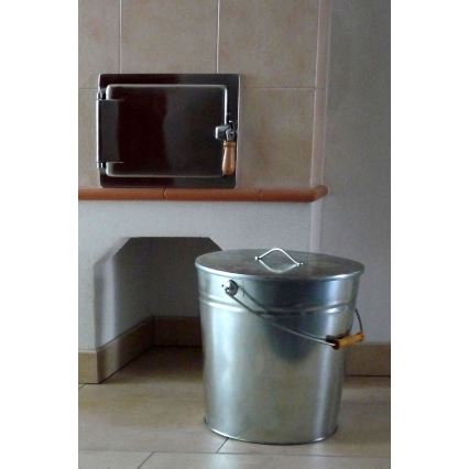 Кофа за пепел с капак 15 l лъскав хром