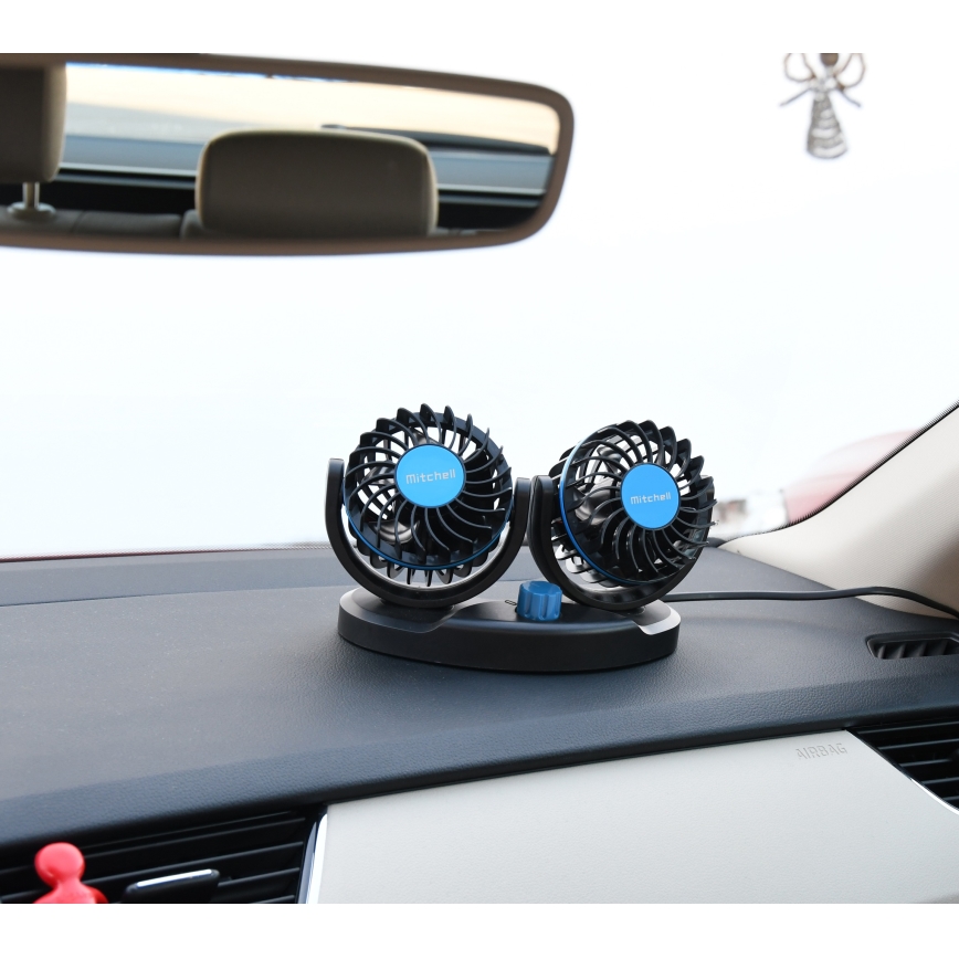 Кола dashboard fan с USB 3W/5V черен