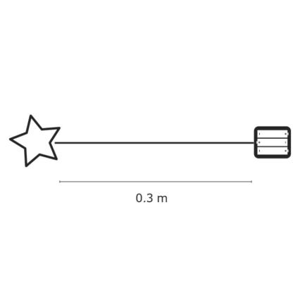 Коледна декорация вътрешна IP20 STAR 30xLED/3W/4,5V