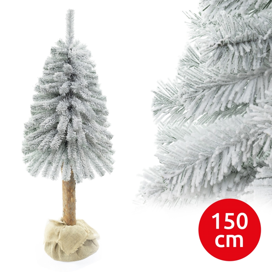 Коледна елха на дънер NATURAL WITH SNOW 150 см ела