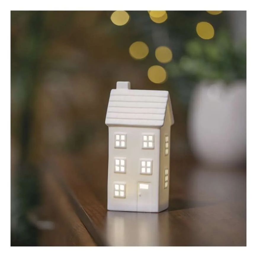 Коледна LED декорация LED/CR2032 къщичка